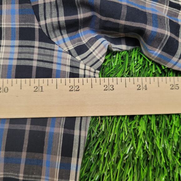 Vintage Y2K Rockabilly Western Shirt Men Medium Relax Fit Pearl Snap Plaid Check - Picture 7 of 11